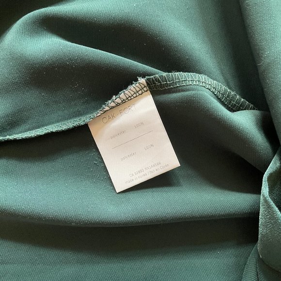 OAK + FORT - Green Satin Button-Up Shirt - Picture 7 of 7